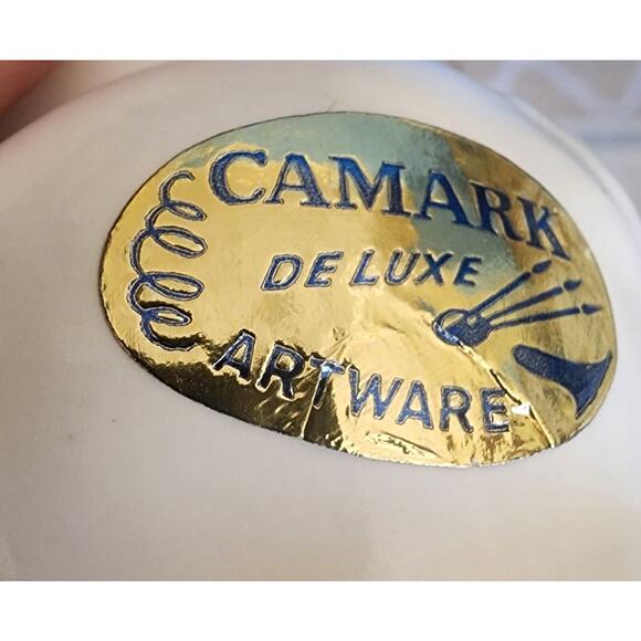 Pretty Camark Deluxe Artware Miniature White Embossed Pitcher Creamer Jug VTG - Picture 3 of 12